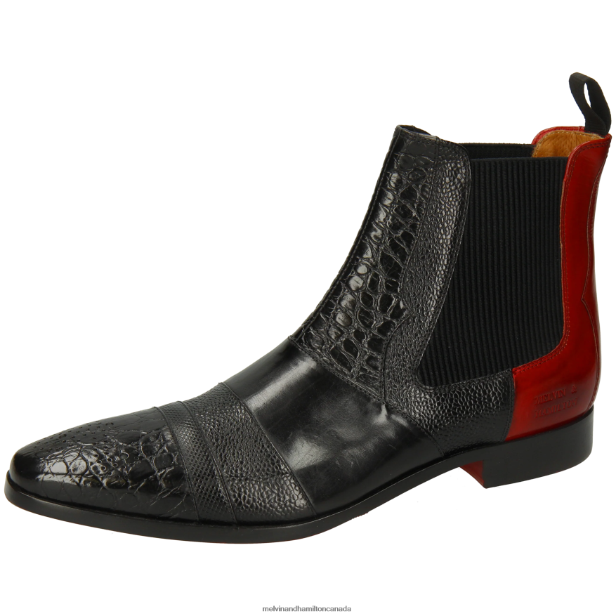 Men Melvin & Hamilton Black Elvis 12 Ankle Boots P4V68P11 Men Melvin & Hamilton Black Elvis 12 Ankle Boots P4V68P11