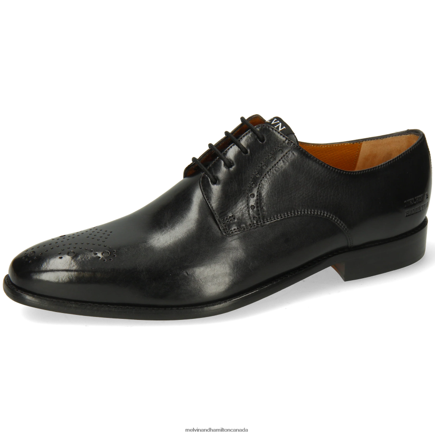 Men Melvin & Hamilton Black Dylan 1 Derby Shoes P4V68P458 Men Melvin & Hamilton Black Dylan 1 Derby Shoes P4V68P458