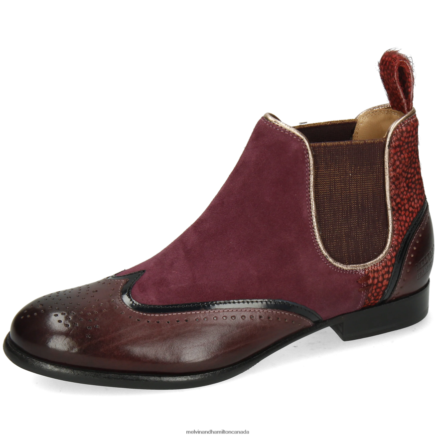 Women Melvin & Hamilton Purple Sally 19 Ankle Boots P4V68P1087 Women Melvin & Hamilton Purple Sally 19 Ankle Boots P4V68P1087