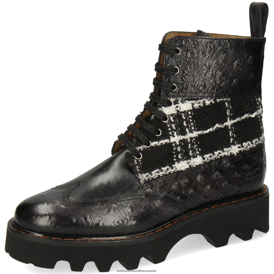 Women Melvin & Hamilton Black Megan 38 Boots P4V68P1187 Women Melvin & Hamilton Black Megan 38 Boots P4V68P1187