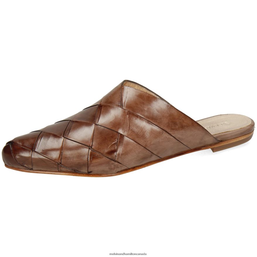 Women Melvin & Hamilton Brown Alexa 42 Mules P4V68P1707 Women Melvin & Hamilton Brown Alexa 42 Mules P4V68P1707
