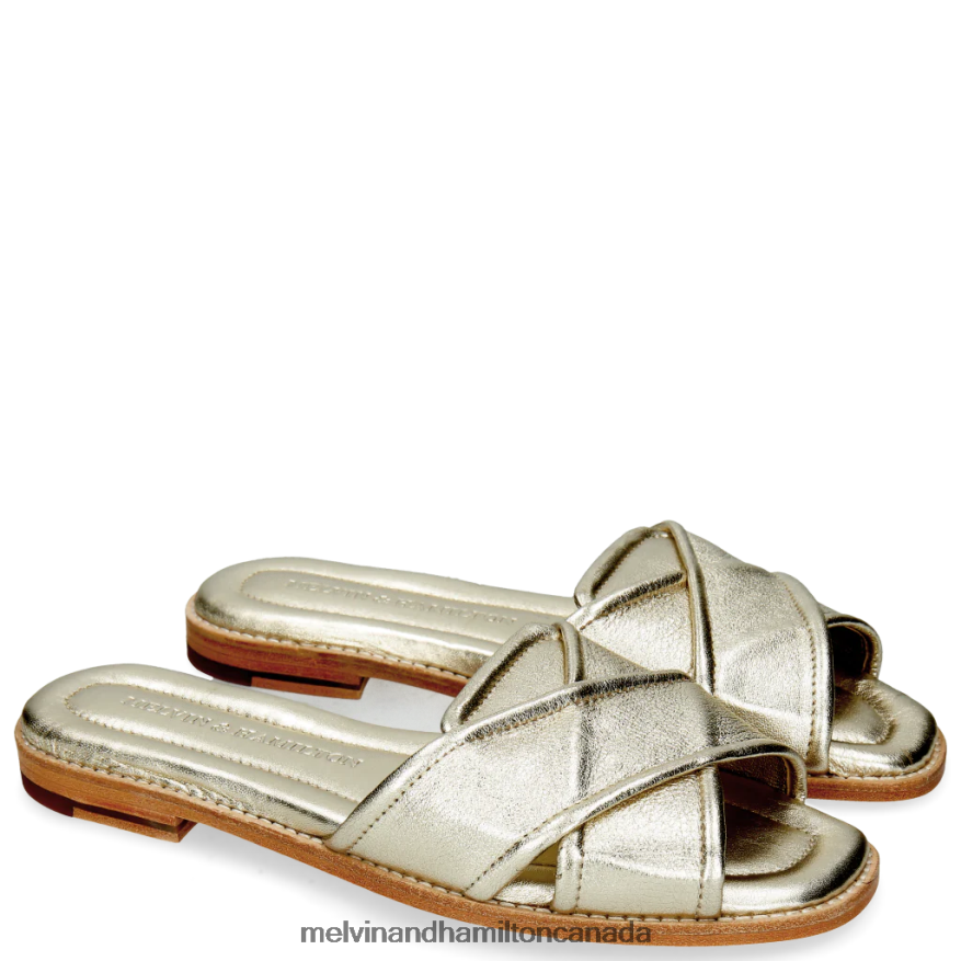 Women Melvin & Hamilton Gold Elodie 14 Mules P4V68P1706 Women Melvin & Hamilton Gold Elodie 14 Mules P4V68P1706