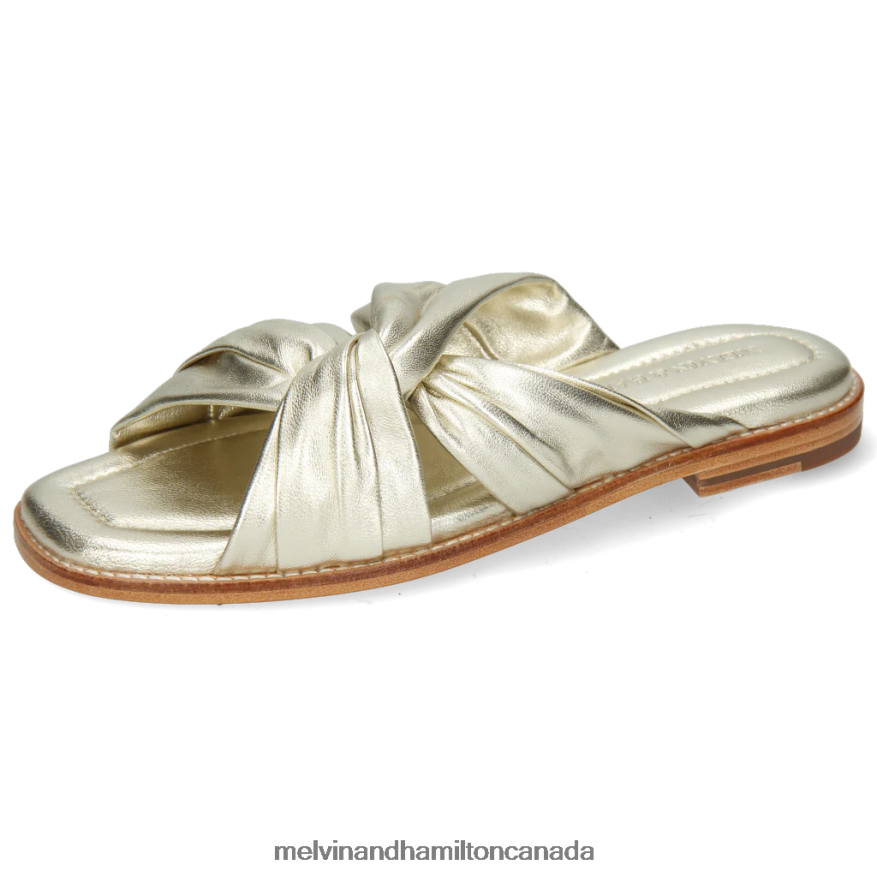 Women Melvin & Hamilton Gold Elodie 22 Mules P4V68P1654 Women Melvin & Hamilton Gold Elodie 22 Mules P4V68P1654