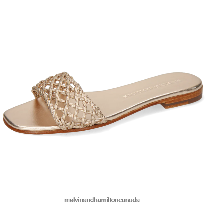 Women Melvin & Hamilton Gold Elodie 49 Mules P4V68P1664 Women Melvin & Hamilton Gold Elodie 49 Mules P4V68P1664