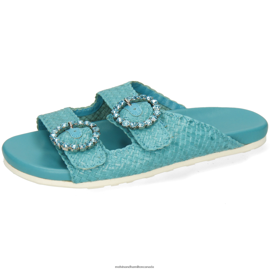 Women Melvin & Hamilton Turquoise Petra 1 Mules P4V68P1574 Women Melvin & Hamilton Turquoise Petra 1 Mules P4V68P1574